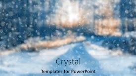  Presentation with blurred bokeh - Presentation theme with blurred-winter-forest-falling-snow background and a light blue colored foreground