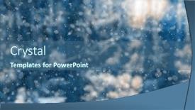  Presentation with blurred bokeh - Presentation design having blurred-winter-forest-falling-snow background and a ocean colored foreground