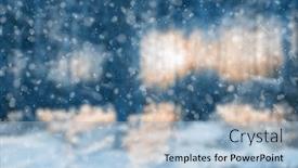  Presentation with blurred bokeh - Slides having blurred-winter-forest-falling-snow background and a light blue colored foreground