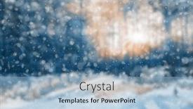  Presentation with blurred bokeh - Presentation design enhanced with blurred-winter-forest-falling-snow background and a light blue colored foreground