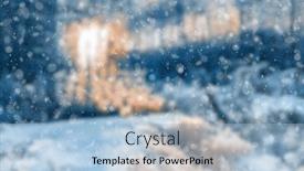  Presentation with blurred bokeh - Slide deck featuring blurred-winter-forest-falling-snow background and a light blue colored foreground