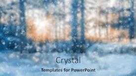  Presentation with blurred bokeh - Slide set with blurred-winter-forest-falling-snow background and a light blue colored foreground