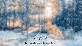  Presentation with blurred bokeh - PPT theme having blurred-winter-forest-falling-snow background and a light blue colored foreground