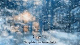  Presentation with blurred bokeh - Presentation consisting of blurred-winter-forest-falling-snow background and a light blue colored foreground