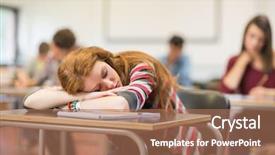  Presentation with young college student diagnosis of chlamydia - Presentation theme enhanced with blurred young college students sitting background and a coral colored foreground