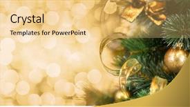  Presentation with sparkle - Colorful slide deck enhanced with christmas tree branch with blurred backdrop and a lemonade colored foreground