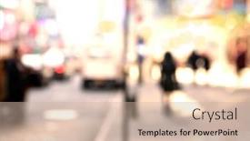  Presentation with busy street - Cool new presentation theme with blurry-abstract-background-image backdrop and a soft green colored foreground