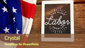  Presentation with elektronic animated - Cool new presentation theme with blurry animated flare against american backdrop and a tawny brown colored foreground