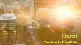  Presentation with city roads - Presentation design featuring blurry animated flare against glowing background and a tawny brown colored foreground