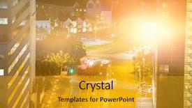  Presentation with flare - PPT theme enhanced with blurry animated flare against illuminated background and a gold colored foreground
