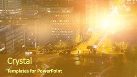  Presentation with city roads - Presentation featuring blurry animated flare against illuminated background and a tawny brown colored foreground