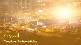  Presentation with flare - Colorful presentation design enhanced with blurry animated flare against illuminated backdrop and a tawny brown colored foreground