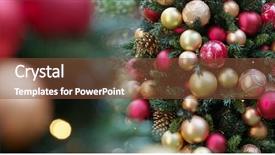  Presentation with beautiful reof christmas season - Slides enhanced with blurry balls - beautiful christmas tree background and a tawny brown colored foreground