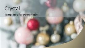  Presentation with christmas new year frame banner - Cool new slides with blurry balls - christmas or new year abstract backdrop and a light gray colored foreground