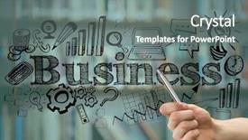  Presentation with digital pen - Beautiful PPT layouts featuring blurry bookshelf and teal backdrop and a gray colored foreground