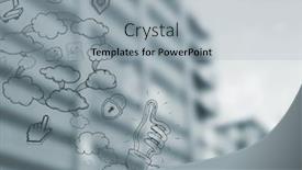  Presentation with doodles - Slides enhanced with blurry buildings with cloud doodles background and a light gray colored foreground