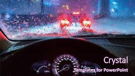  Presentation with seeing through fog - Colorful theme enhanced with blurry car silhouette seen backdrop and a wine colored foreground