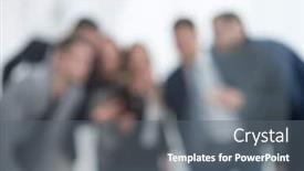  Presentation with team - Beautiful PPT theme featuring blurry-image-of-a-business backdrop and a gray colored foreground