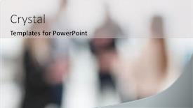  Presentation with employees - Presentation having blurry-image-of-employees-standing background and a light gray colored foreground