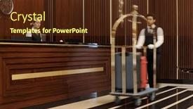  Presentation with luggage - Slide set enhanced with blurry-motion-of-bellboy-pushing background and a tawny brown colored foreground