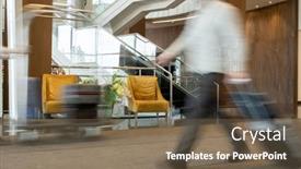  Presentation with aviation modern drone in motion - Audience pleasing slides consisting of blurry-motion-of-modern-businessman backdrop and a violet colored foreground