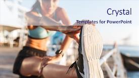  Presentation with music and athletic teams - Audience pleasing slide set consisting of esport - blurry photo of slim athletic backdrop and a sky blue colored foreground