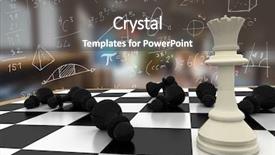  Presentation with chess pieces - PPT layouts enhanced with blurry room with white math background and a dark gray colored foreground