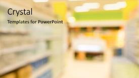  Presentation with supermarket - Cool new presentation design with blurry view of supermarket backdrop and a blonde colored foreground