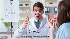  Presentation with eye doctor - Audience pleasing presentation consisting of blurry vision - doctor with patient at eye backdrop and a  colored foreground