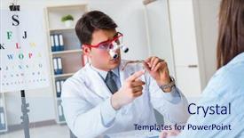  Presentation with eye doctor - Audience pleasing slide deck consisting of blurry vision - doctor with patient at eye backdrop and a  colored foreground