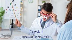  Presentation with eye doctor - Audience pleasing PPT layouts consisting of blurry vision - doctor with patient at eye backdrop and a  colored foreground