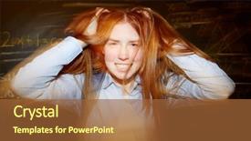  Presentation with smiling little girl - Presentation design featuring blurry vision - smiling teenage girl ruffling her background and a red colored foreground