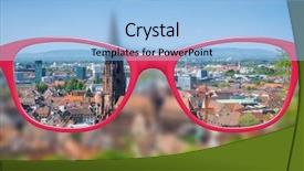  Presentation with vision - Slide deck having blurry vision - view through glasses sharp background and a light blue colored foreground