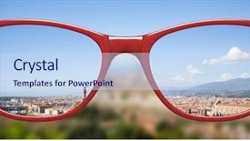  Presentation with glasses - Presentation design enhanced with blurry vision - view through glasses sharp background and a sky blue colored foreground