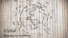  Presentation with wood panel - Presentation design enhanced with blurry wood panel with jigsaw background and a  colored foreground