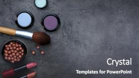 Presentation with eye shadow - Audience pleasing slide set consisting of blusher on grey background backdrop and a dark gray colored foreground