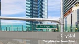 Presentation with las vegas sign - PPT theme with blvd 3700 street sign traffic background and a gray colored foreground