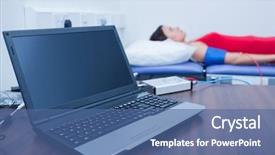  Presentation with bmr - PPT theme with bmr - patient lying on a medical background and a ocean colored foreground