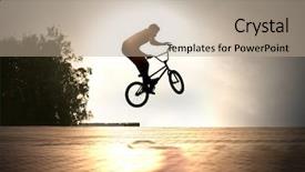  Presentation with bicycle - Amazing presentation having bmx bike - teenager jump on a bicycle backdrop and a coral colored foreground