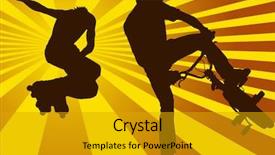  Presentation with teens - Theme featuring bmx bike path - active teens great for any background and a gold colored foreground