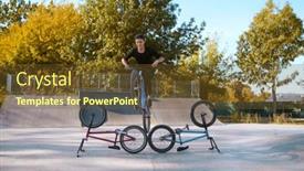  Presentation with bikers - Presentation theme with bmx-bikers-lifestyle-training background and a tawny brown colored foreground
