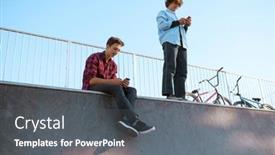  Presentation with bikers - Audience pleasing PPT layouts consisting of bmx-bikers-teenagers-leisures backdrop and a gray colored foreground