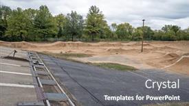  Presentation with ramp - Slide deck having bmx-outdoor-starting-ramp and a gray colored foreground