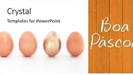  Presentation with wooden - Slide set consisting of odd - boa pascoa against wooden planks background and a  colored foreground