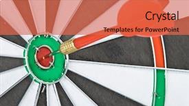  Presentation with dartboard - Colorful presentation theme enhanced with target board - dart on bull's eye backdrop and a red colored foreground