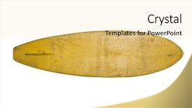  Presentation with foam - Amazing slide deck having surf board - vintage 70's foam surfboard isolated backdrop and a blonde colored foreground
