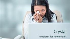  Presentation with agenda - Cool new presentation theme with board agenda - digital composite of sad woman backdrop and a sky blue colored foreground