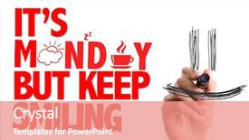  Presentation with compensation management hand marker - Slide set consisting of board agenda - hand with marker writing its background and a coral colored foreground