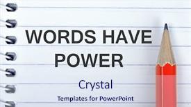  Presentation with word art text edited - PPT theme with board agenda - words have power text background and a sky blue colored foreground