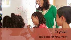  Presentation with school board - Slides having board at elementary school math background and a red colored foreground